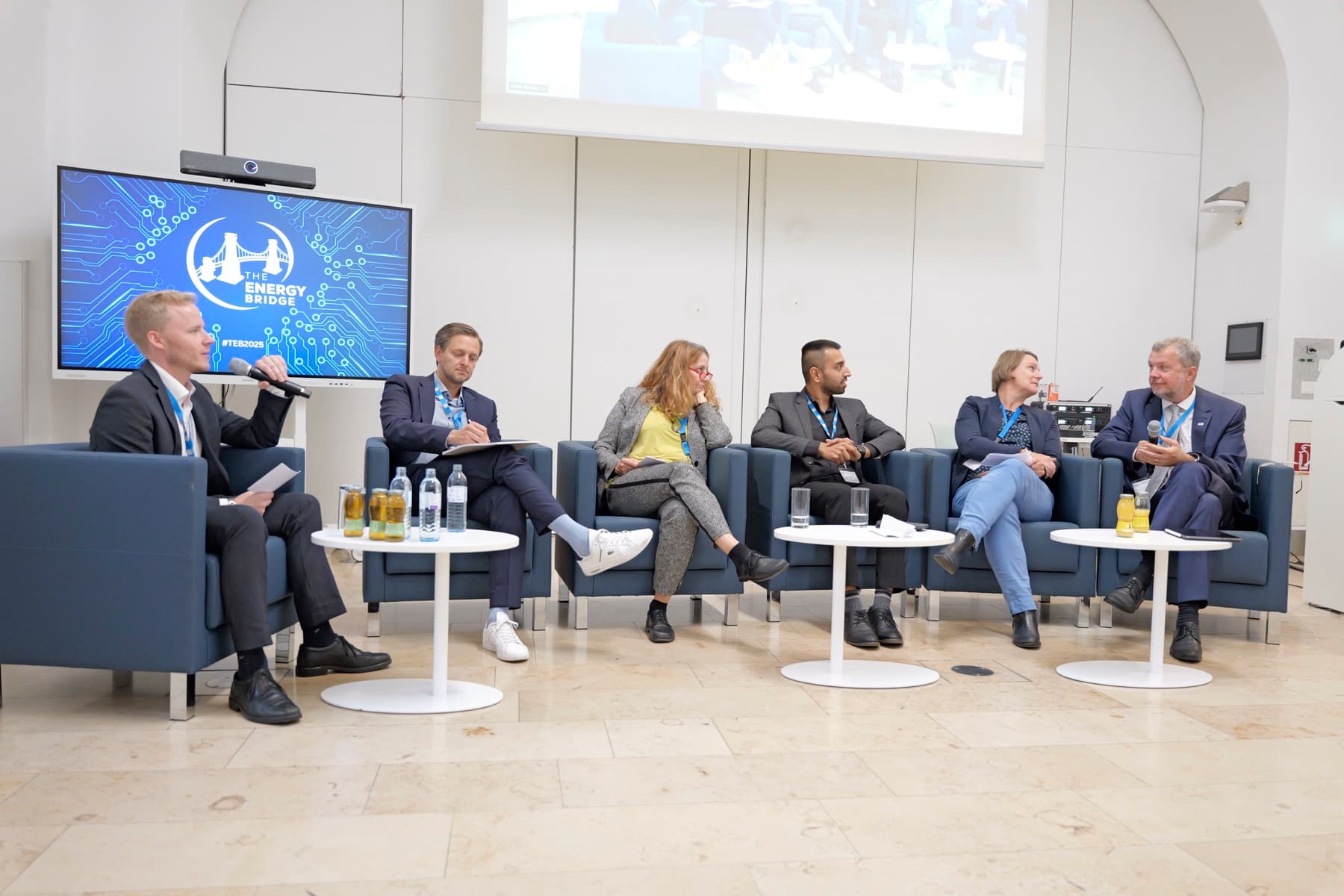 Wide shot of a panel at TEB Forum 2025.